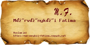Márványkői Fatima névjegykártya